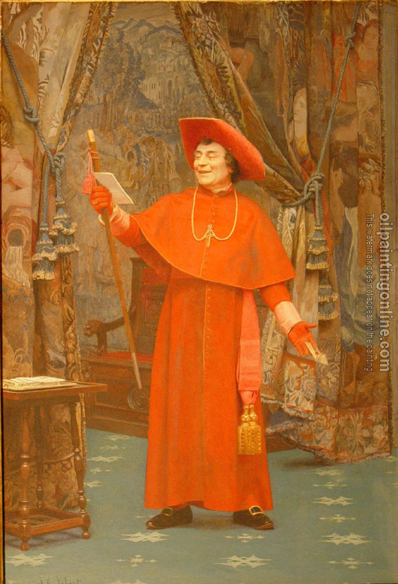 Jehan Georges Vibert - Cardinal Reading a Letter